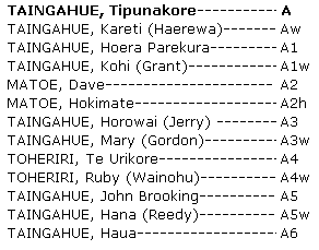 Whakapapa Tipunakore Taingahue