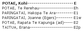 Whakapapa  Kohi Potae